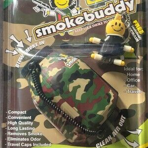 Smokebuddy Original Personal Air Filter Camo w/ Travel Caps & Keychain